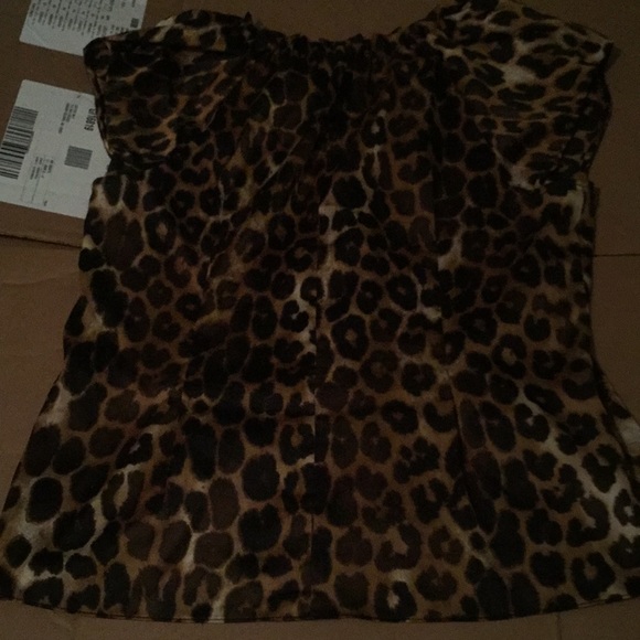 Express Brown Leopard Dress Shirt - Picture 3 of 3